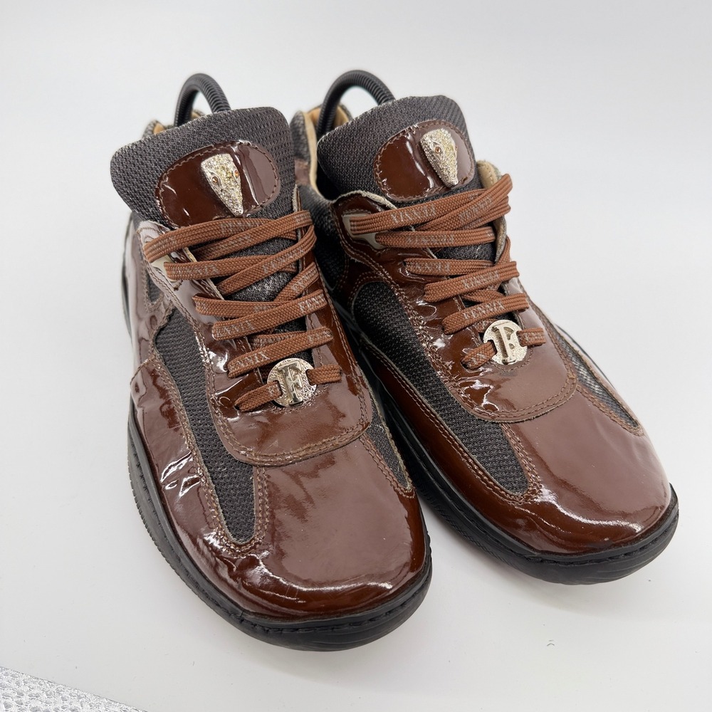 Fennix Italy 3017 Genuine Crocodile Mesh Sneakers Brown Men's EU 42 US 9